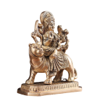 Pure Brass Goddess Durga Sitting on Tiger Idol 5.5" | Divine Strength, Courage & Protection | Intricately Crafted | Eliminate Evil & Grant Blessings | Sacred Decor